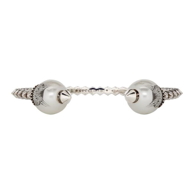 Gucci Silver Pearl Bracelet
