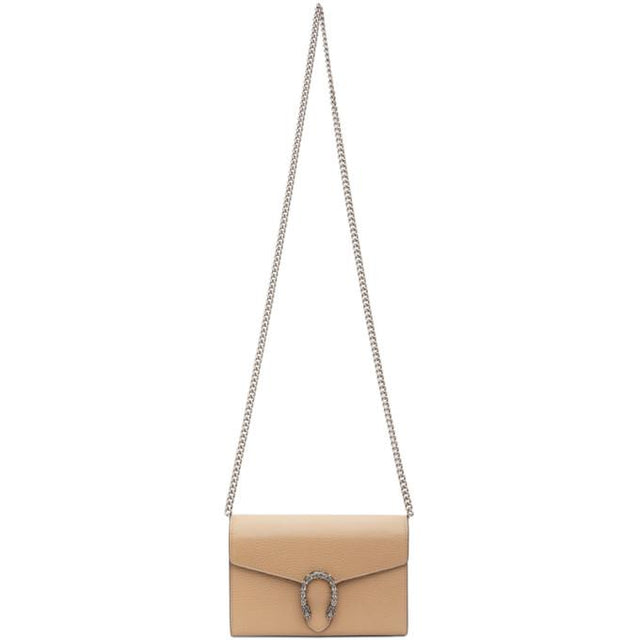 Gucci Tan Mini Dionysus Chain Wallet Bag