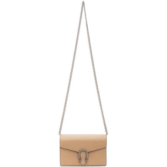 Gucci Tan Mini Dionysus Chain Wallet Bag