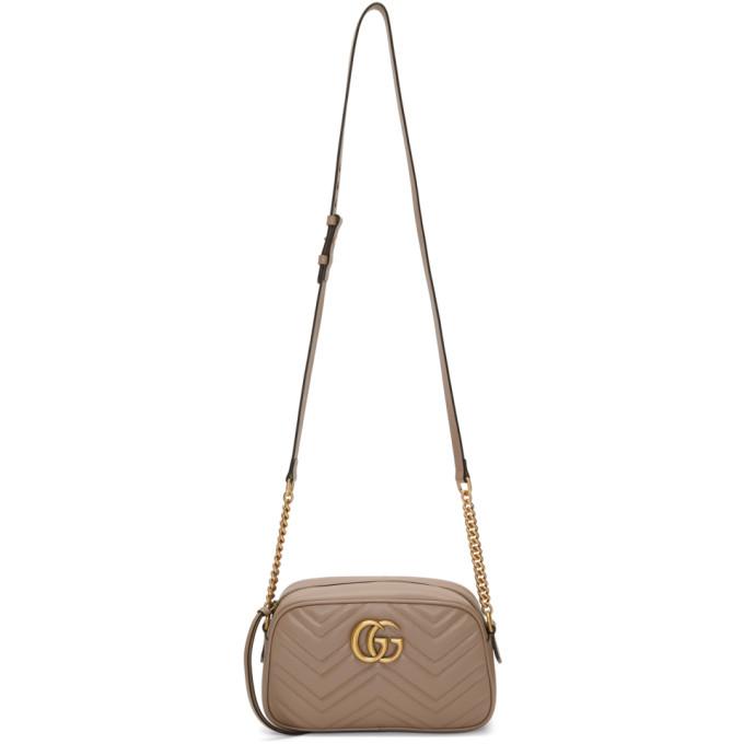 Gucci Taupe Small GG Marmont 2.0 Camera Bag