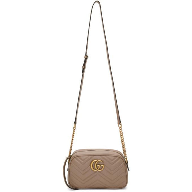 Gucci Taupe Small GG Marmont 2.0 Camera Bag