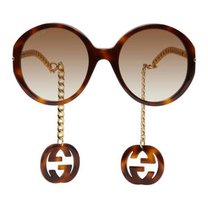 Gucci Tortoiseshell and Gold GG0726S Sunglasses
