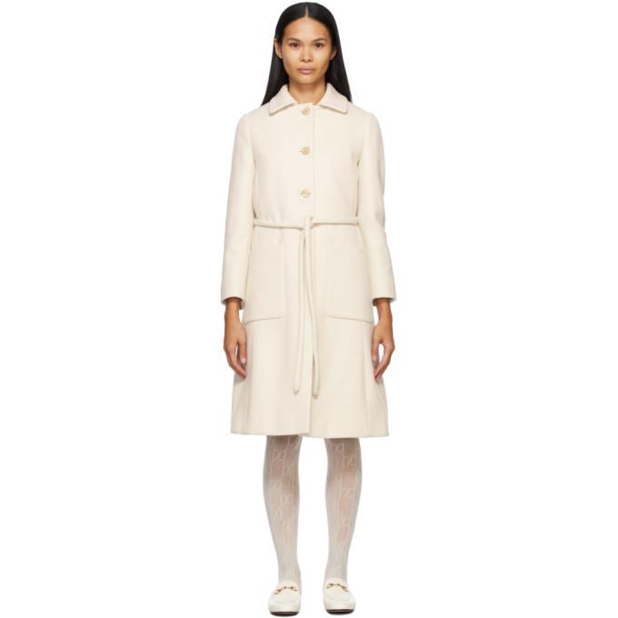 Gucci White Brushed Wool Coat