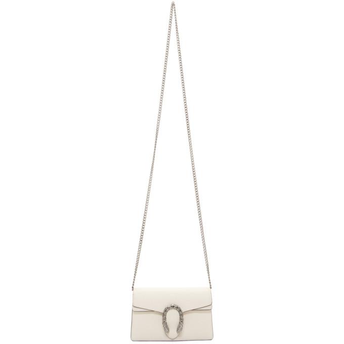 Gucci White Super Mini Leather Dionysus Bag
