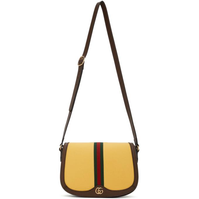 Gucci Yellow and Brown Ophidia Bag