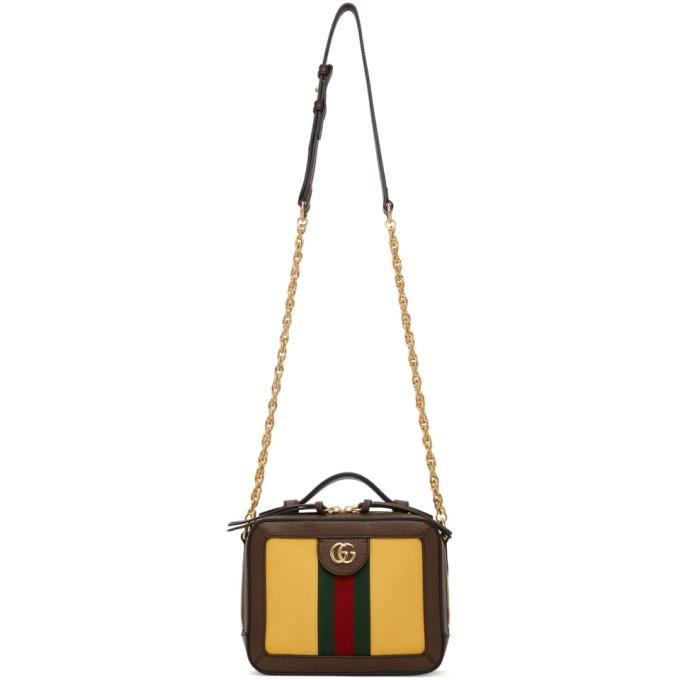 Gucci Yellow and Brown Ophidia Bag