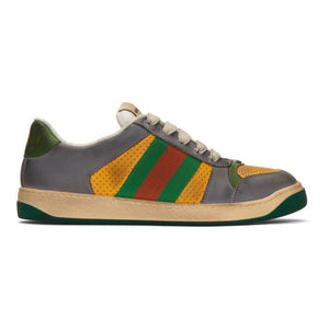 Gucci Yellow and Grey Screener Sneakers