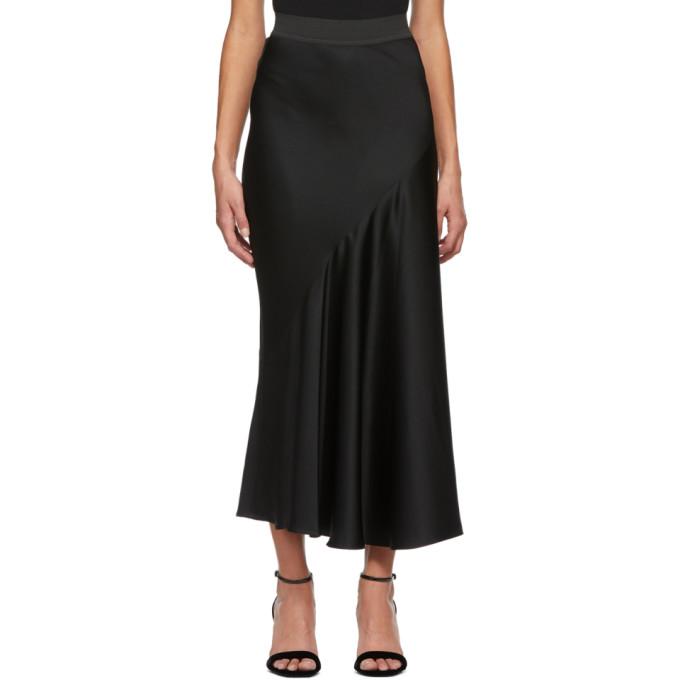 Haider Ackermann Black Satin A-Line Skirt