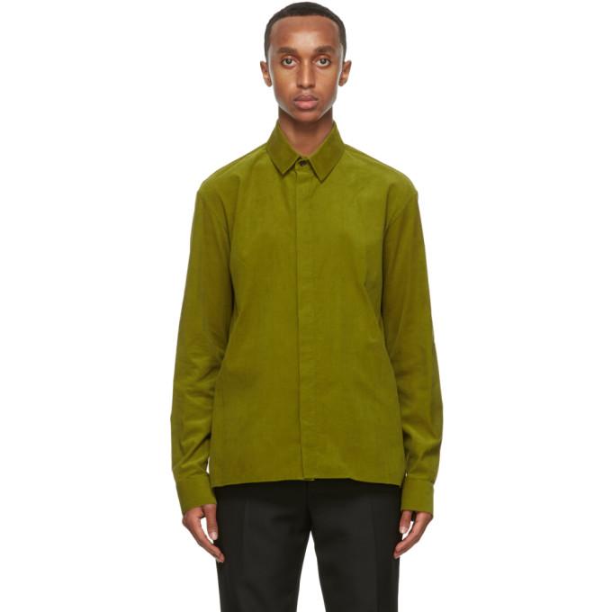 Haider Ackermann Green Corduroy Classic Shirt
