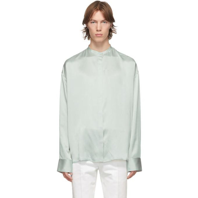Haider Ackermann Grey Silk Oversized Dali Shirt