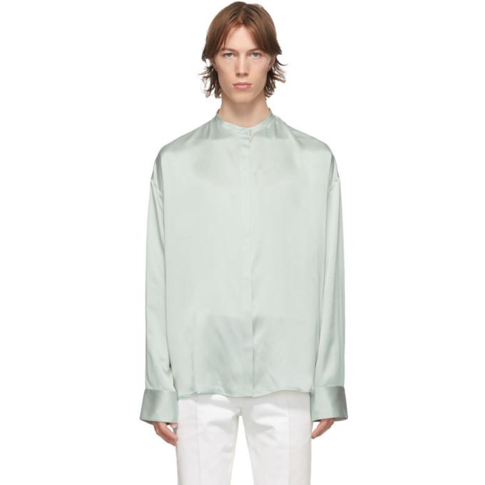 Haider Ackermann Grey Silk Oversized Dali Shirt
