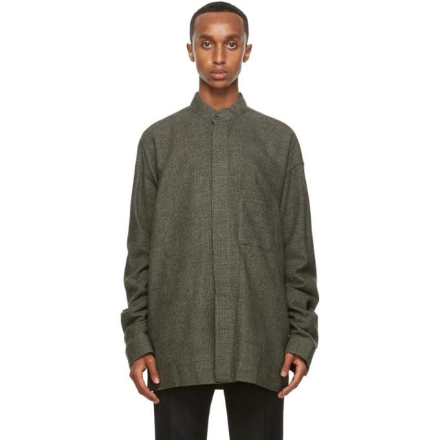 Haider Ackermann Khaki and Black Wool Shirt