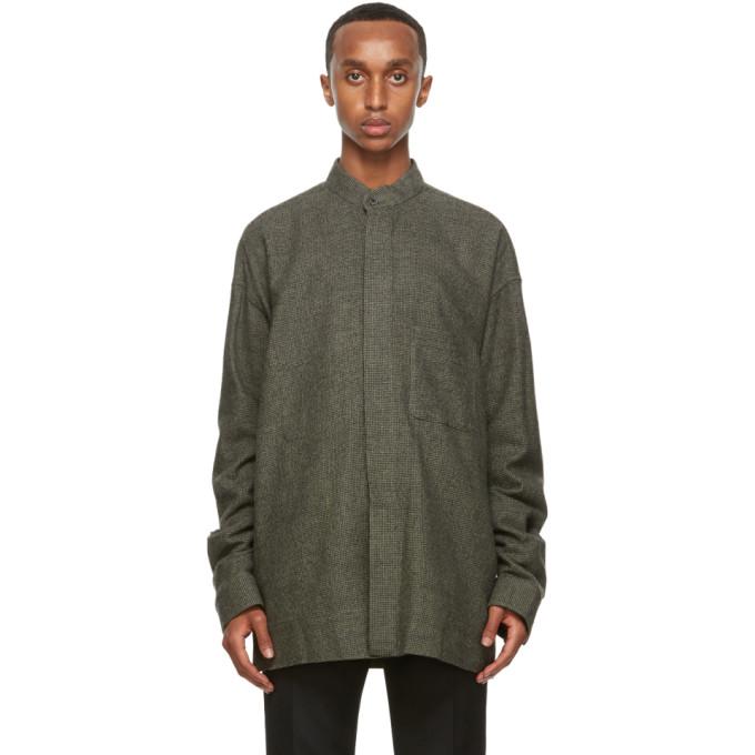 Haider Ackermann Khaki and Black Wool Shirt
