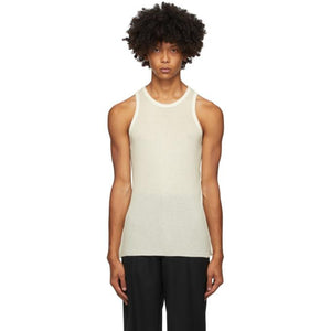 Cotton jersey tank top in off white