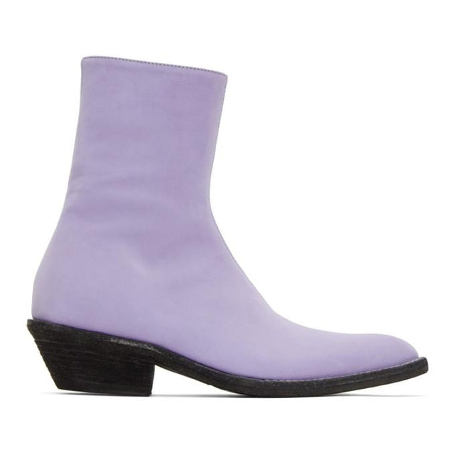 Haider Ackermann Purple Suede Evening Boots
