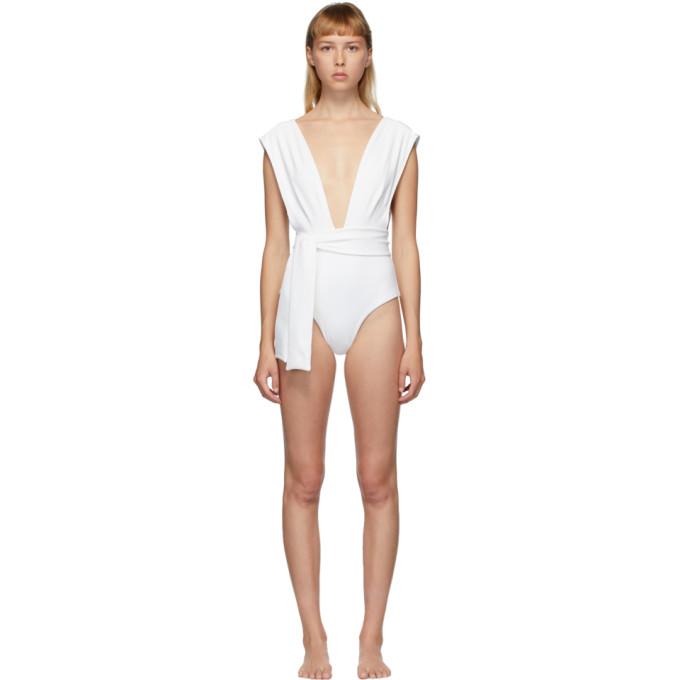 Haight Off-White Crepe V One-Piece Swimsuit