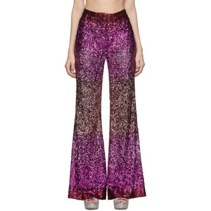 Halpern SSENSE Exclusive Pink Sequin Stovepipe Trousers