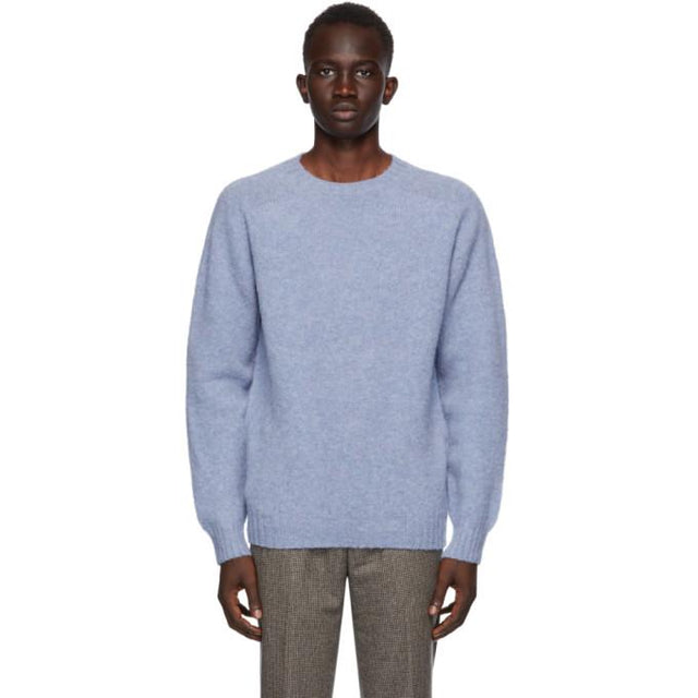 Harmony Blue Wool Shaggy Sweater