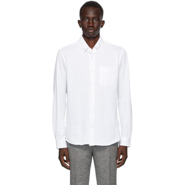 Harmony White Cotton Pique Celestin Shirt