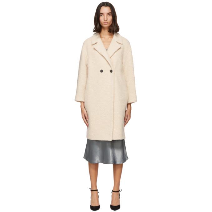 Harris Wharf London Beige Boucle Wool Coat