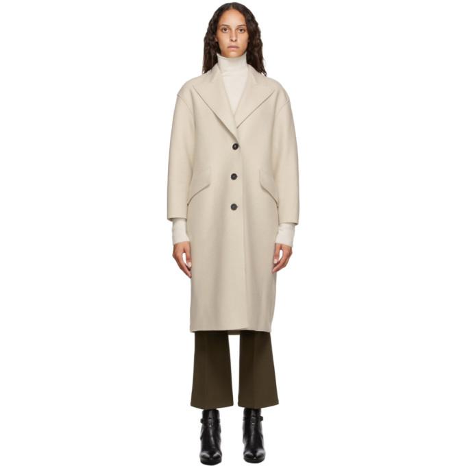 Harris Wharf London Beige Pressed Virgin Wool Great Coat