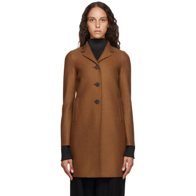 Harris Wharf London Brown Pressed Wool Coat