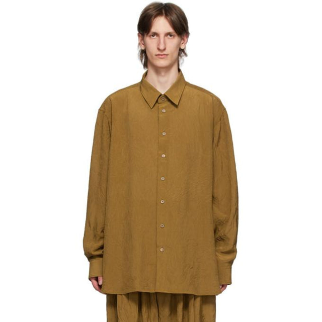 Hed Mayner Brown Viscose Open Back Shirt