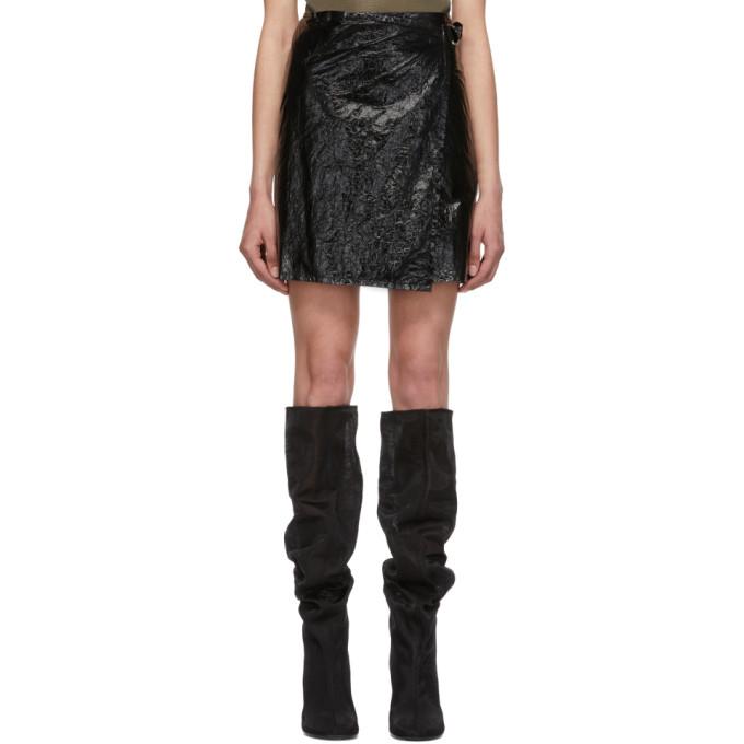 Helmut Lang Black Mylar Wrap Miniskirt