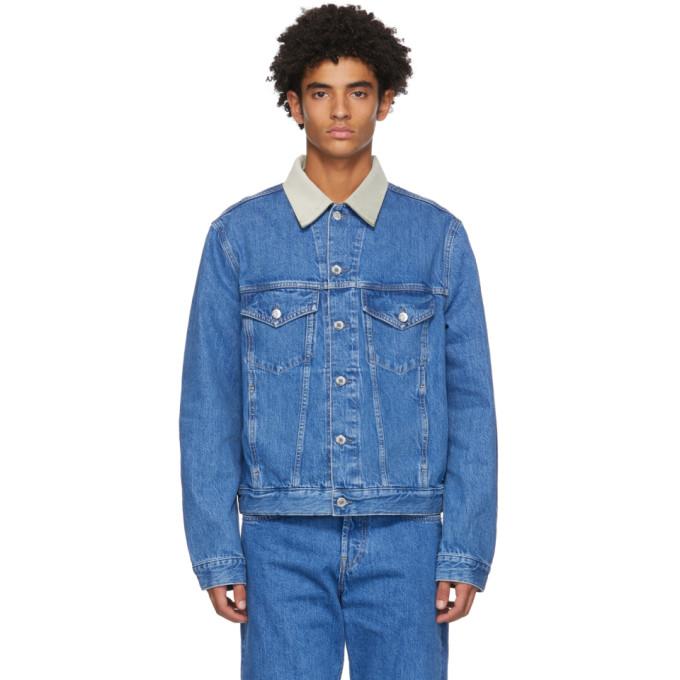 Helmut Lang Blue Denim Masc Big Trucker Jacket BlackSkinny