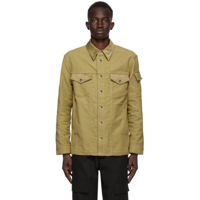 Helmut Lang Green Brushed Twill Trucker Jacket