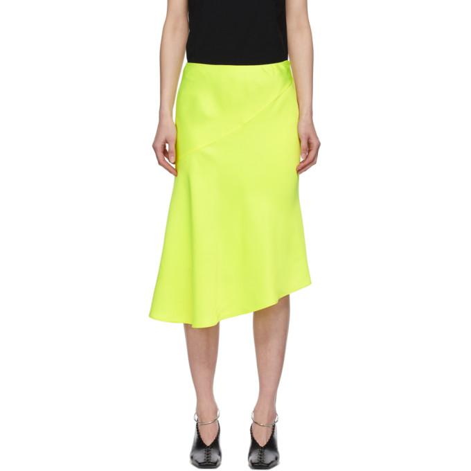 Helmut Lang Yellow Double Satin Asymmetric Skirt