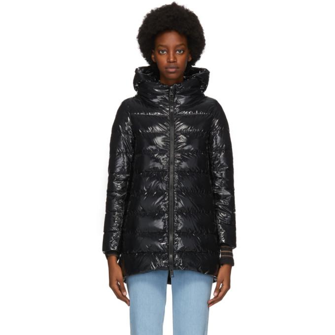 Herno Black Down Hilo A-Line Puffer Coat