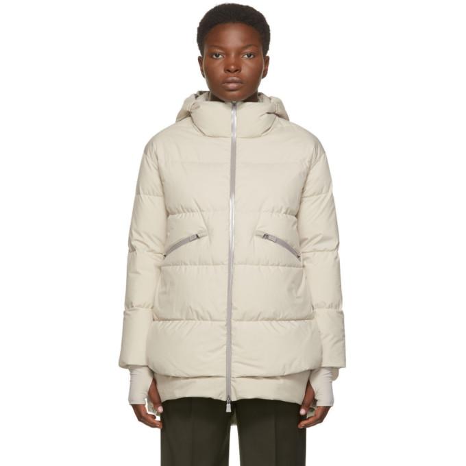 Herno Off-White Down Gore-TexÃ‚Â® Hooded Windstopper Coat