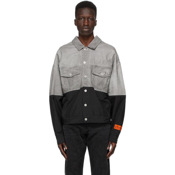 Heron Preston Black and Grey Trucker Jacket