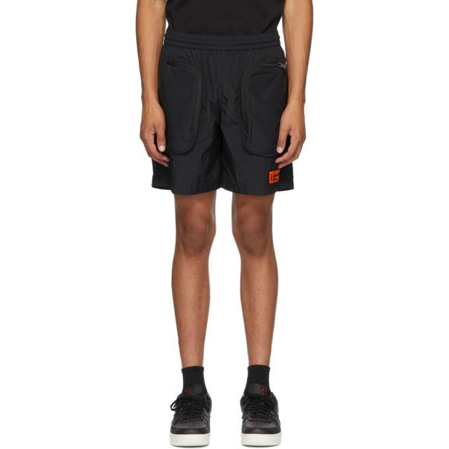 Heron Preston Black Nylon Pocket Shorts