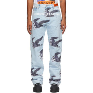 Heron Preston Blue Print Jeans