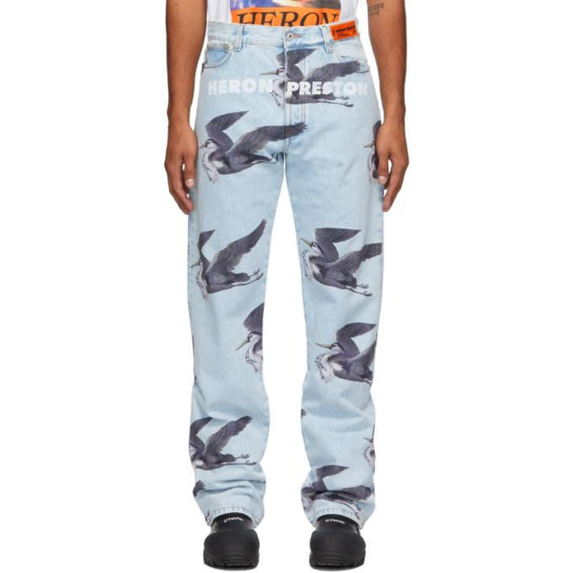 Heron Preston Blue Print Jeans