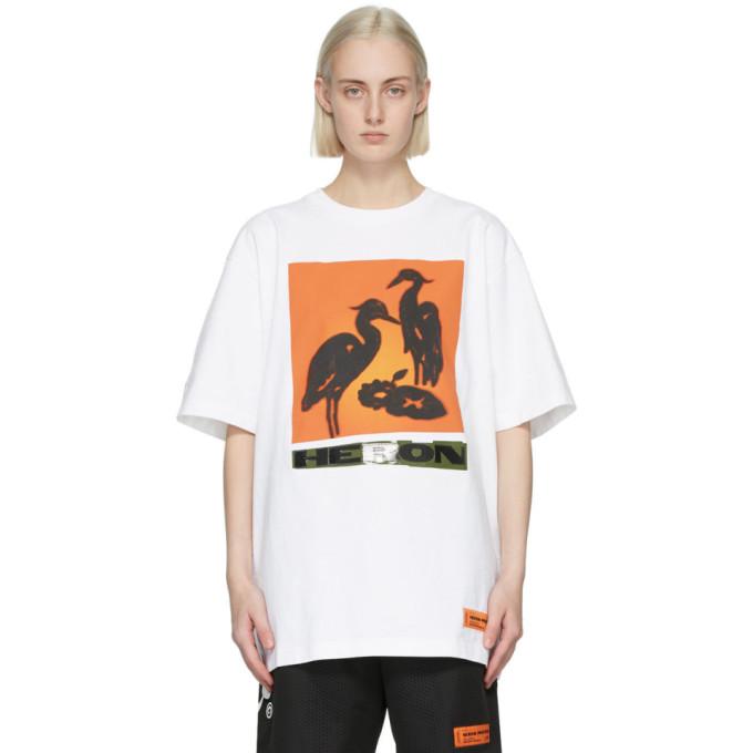 Heron Preston White and Orange Nightshift T-Shirt