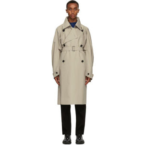 Homme Plisse Issey Miyake Beige Square Trench Coat