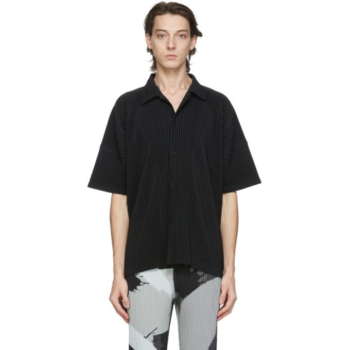 Homme Plissé Issey Miyake Men's Pleated Shirt in Black