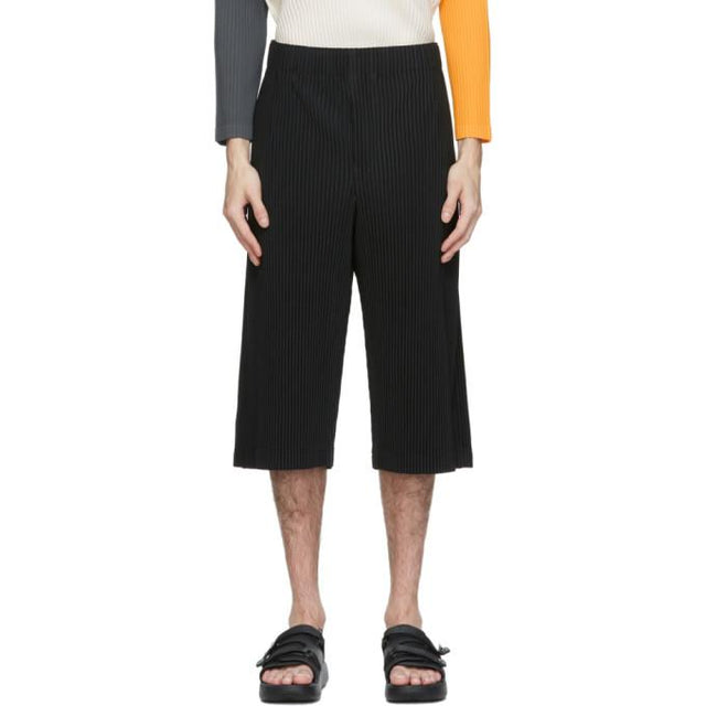 Homme Plisse Issey Miyake Black Pleated Long MC August Shorts
