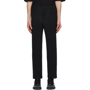 Homme Plisse Issey Miyake Black Pleated Straight Trousers