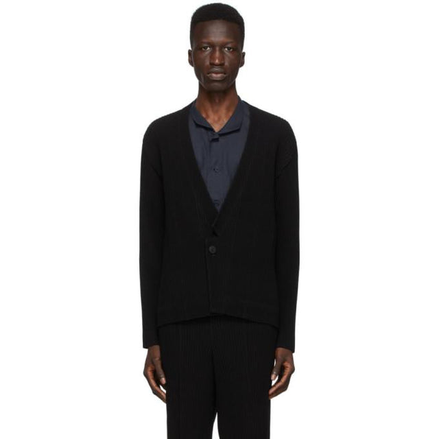 Homme Plisse Issey Miyake Black Tuxedo Pleats Blazer