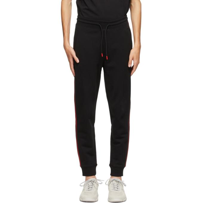 Hugo Black and Red Stripe Logo Sweatpants
