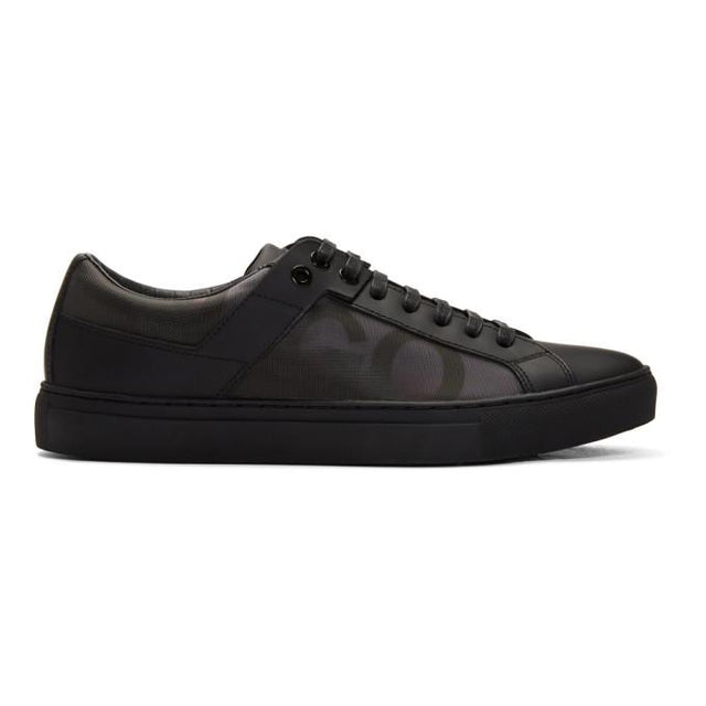 Hugo Black Low Futurist Tennis Sneakers
