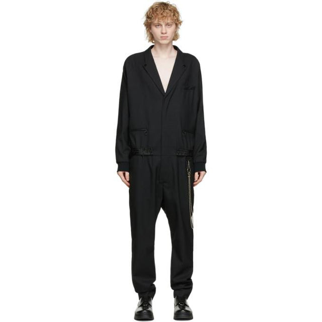 Hugo Black Wool Benedeck Jumpsuit
