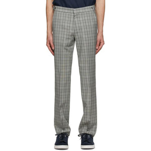 Hugo Grey Wool Plaid Trousers