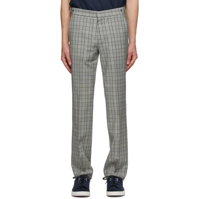 Hugo Grey Wool Plaid Trousers