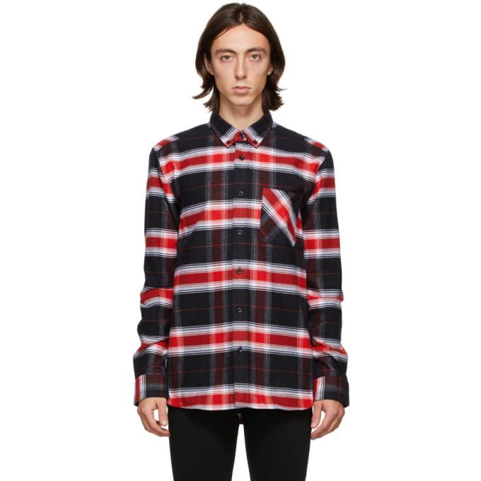 Hugo Red and Black Check Ermann Shirt