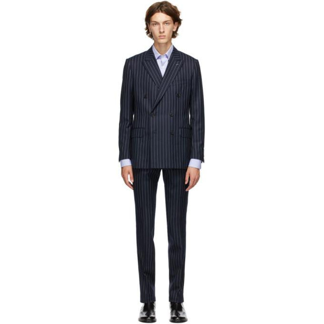 Husbands Navy Pinstripe Suit